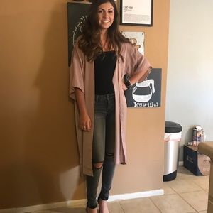 Forever 21 silk long cardigan